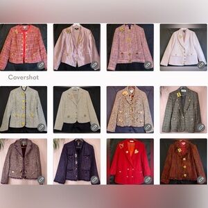 Elegant Tweed Blazer | Parisian Style Jacket | Gold Button | Structured Luxury